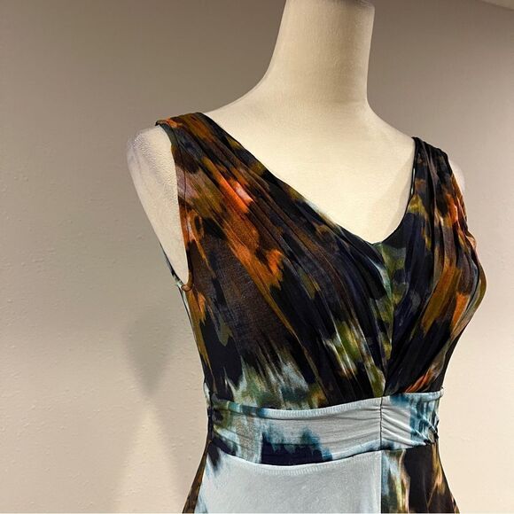 Simply Vera v-neck watercolor sleeveless a-line dress size petite extra small - Picture 3 of 13